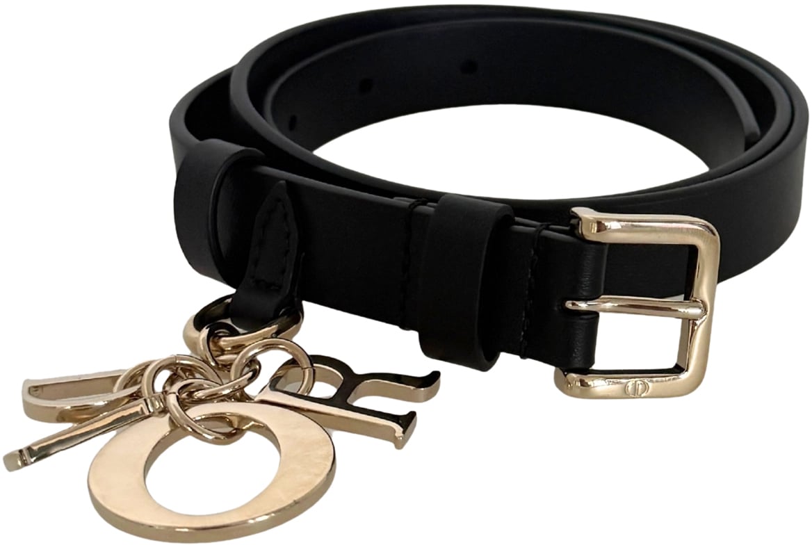 Dior Christian Dior Miss Dior Gürtel aus glattem Kalbsleder 80 Schwarz / neuwertig Zwart