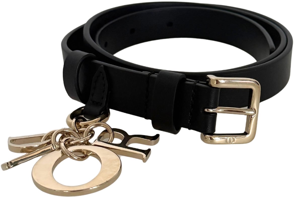 Dior Christian Dior Miss Dior belt in smooth calfskin leather, size 80, black Zwart