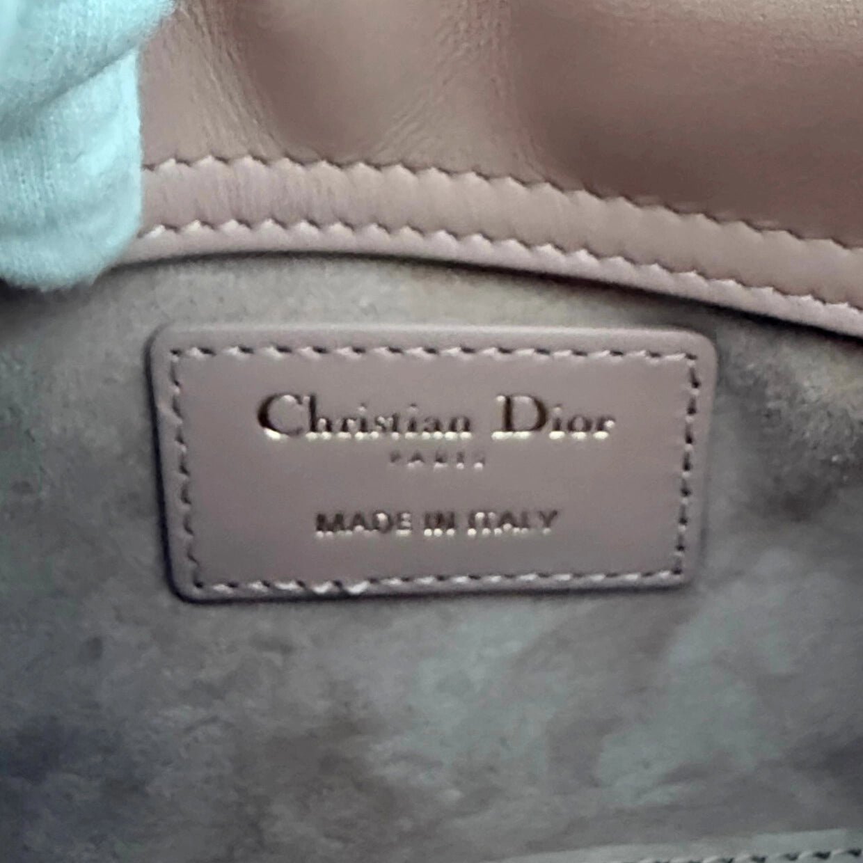 Dior Dior Lady Dior Microtasche Lammleder Rose de Vents Fullset / sehr gut Roze