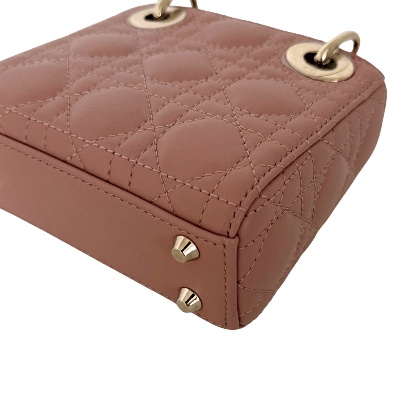 Dior Dior Lady Dior Microtasche Lammleder Rose de Vents Fullset / sehr gut Roze