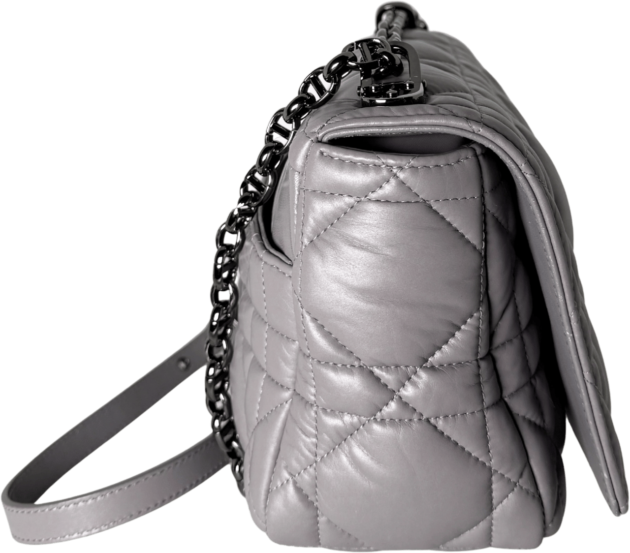 Dior Dior Medium Check Bag Dark Grey / very good Grijs