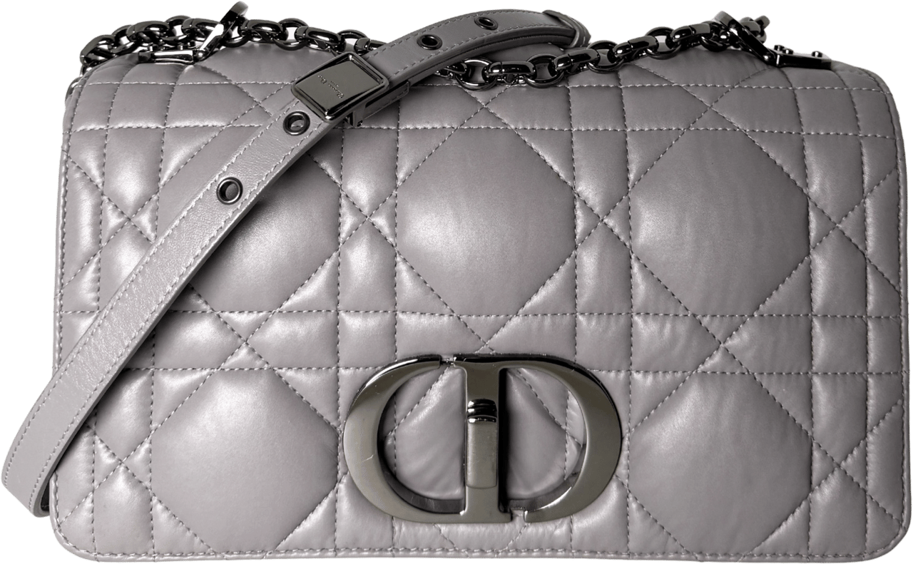 Dior Dior Medium Check Bag Dark Grey / very good Grijs