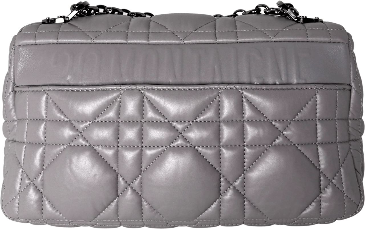 Dior Dior Medium Check Bag Dark Grey / very good Grijs