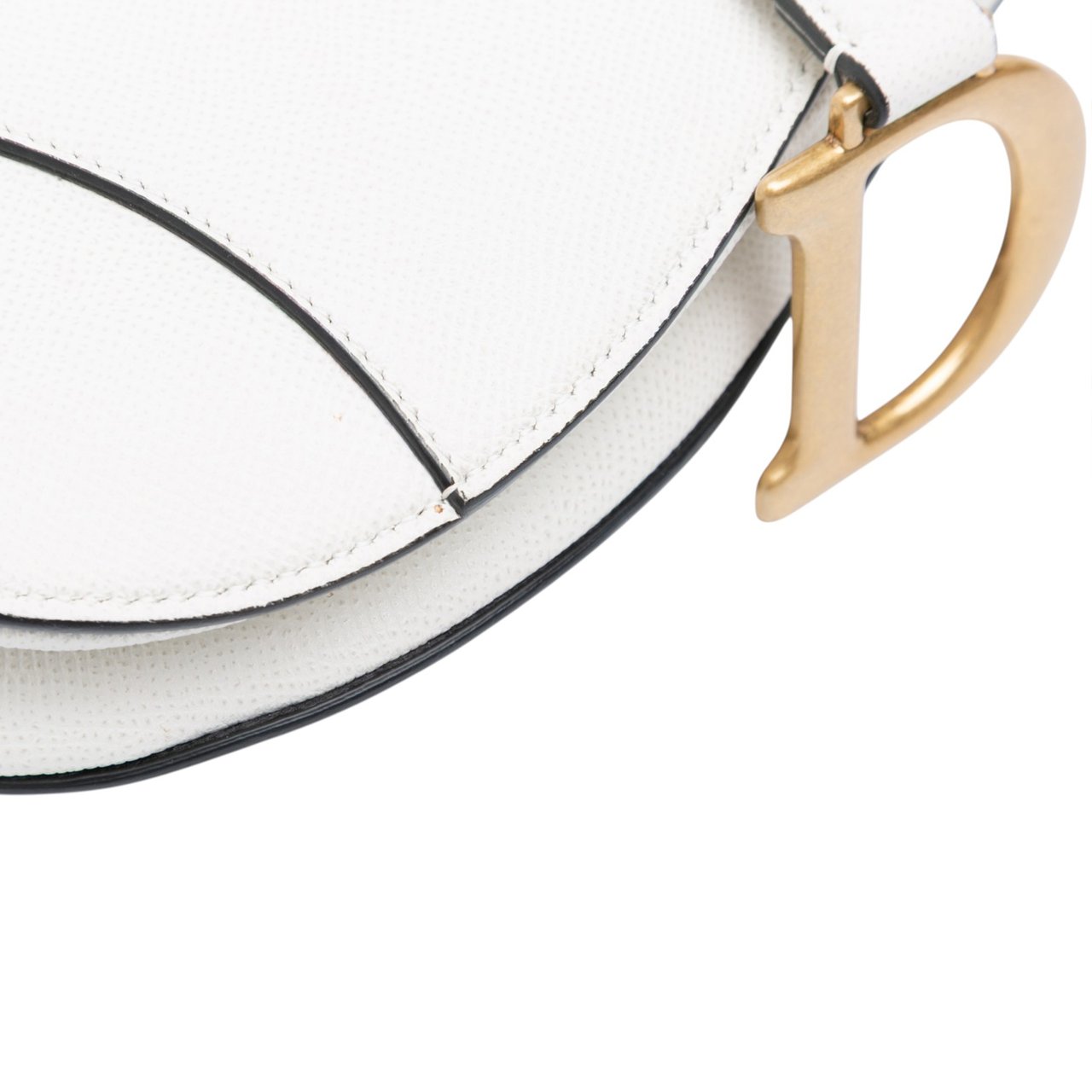 Dior Grained Calfskin Saddle Bag Wit