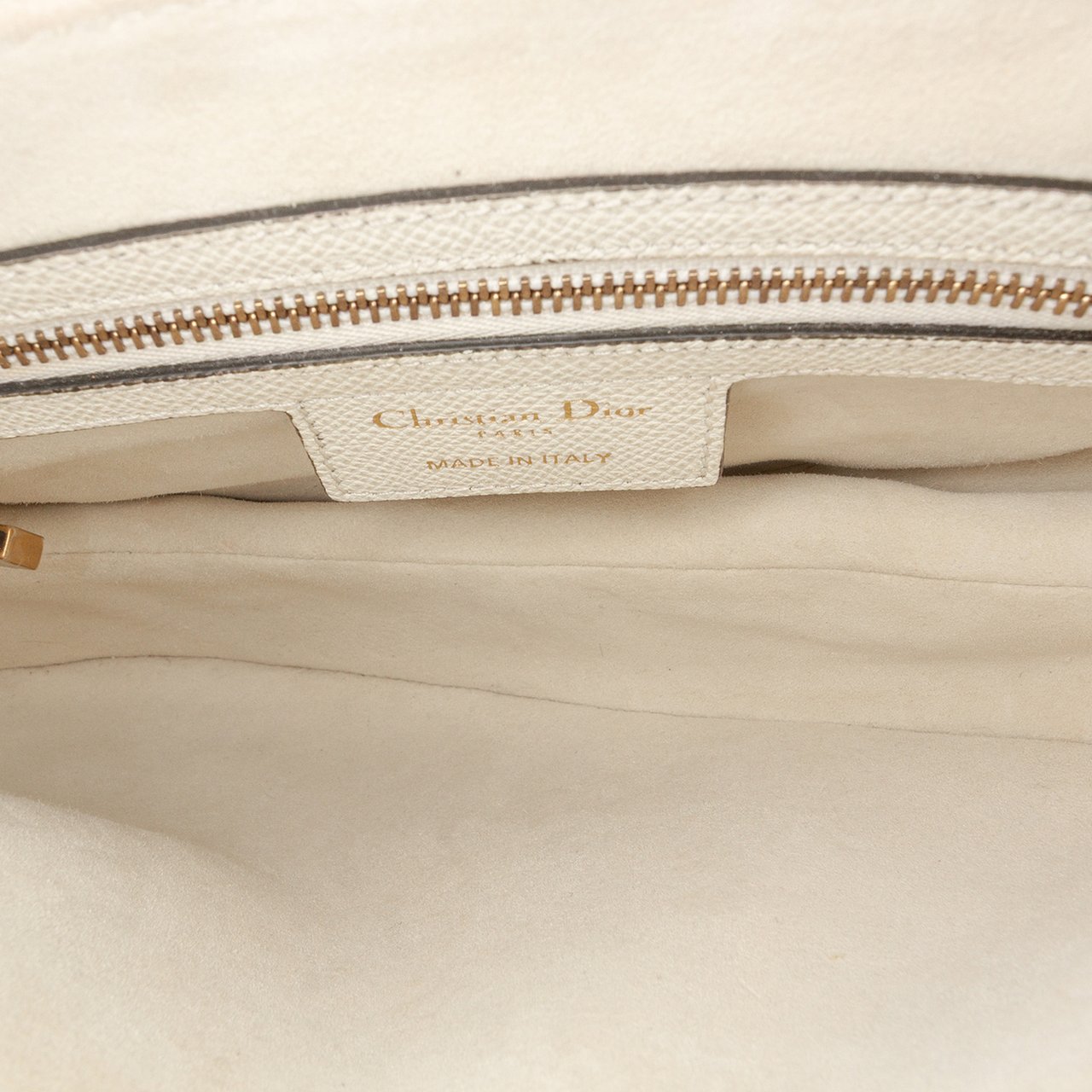 Dior Grained Calfskin Saddle Bag Wit