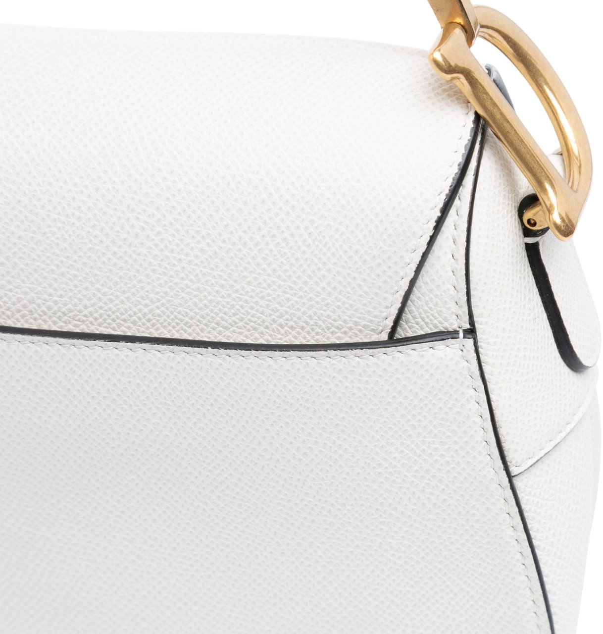 Dior Grained Calfskin Saddle Bag Wit