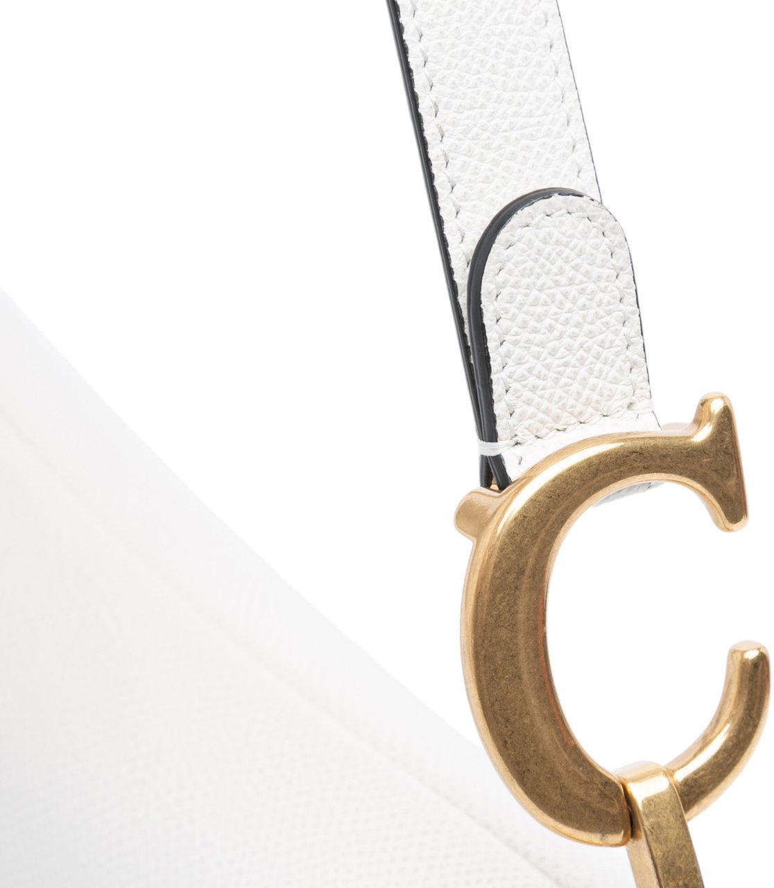 Dior Grained Calfskin Saddle Bag Wit