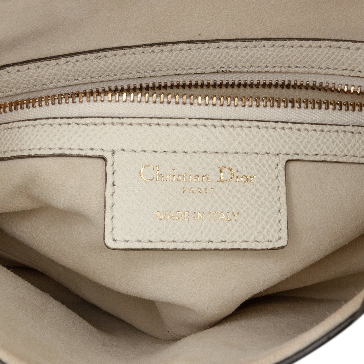 Dior Grained Calfskin Saddle Bag Wit