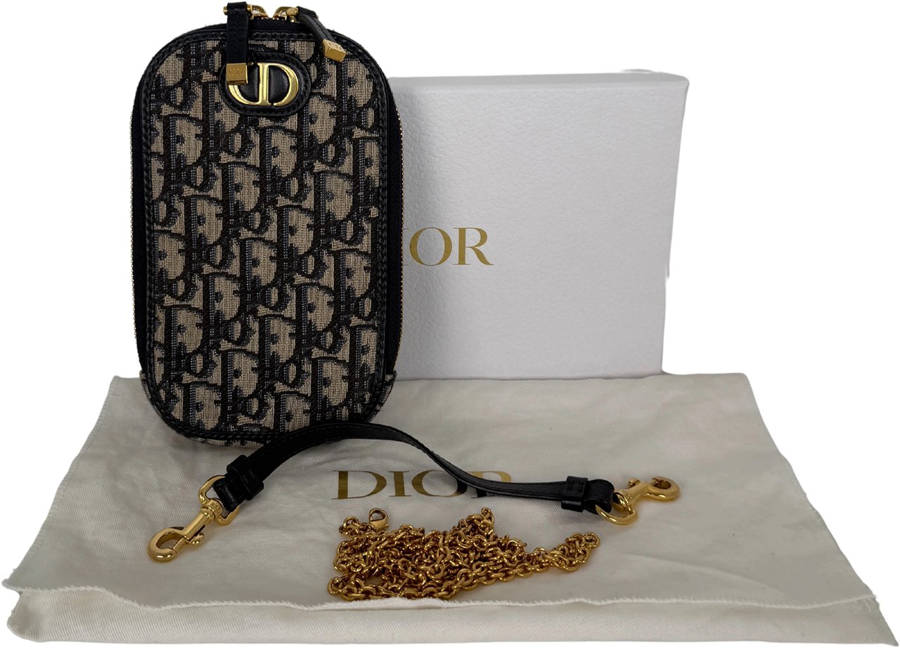 Dior 30 Montaigne Call'in Dior Phone Holder blue Full set / very good Blauw