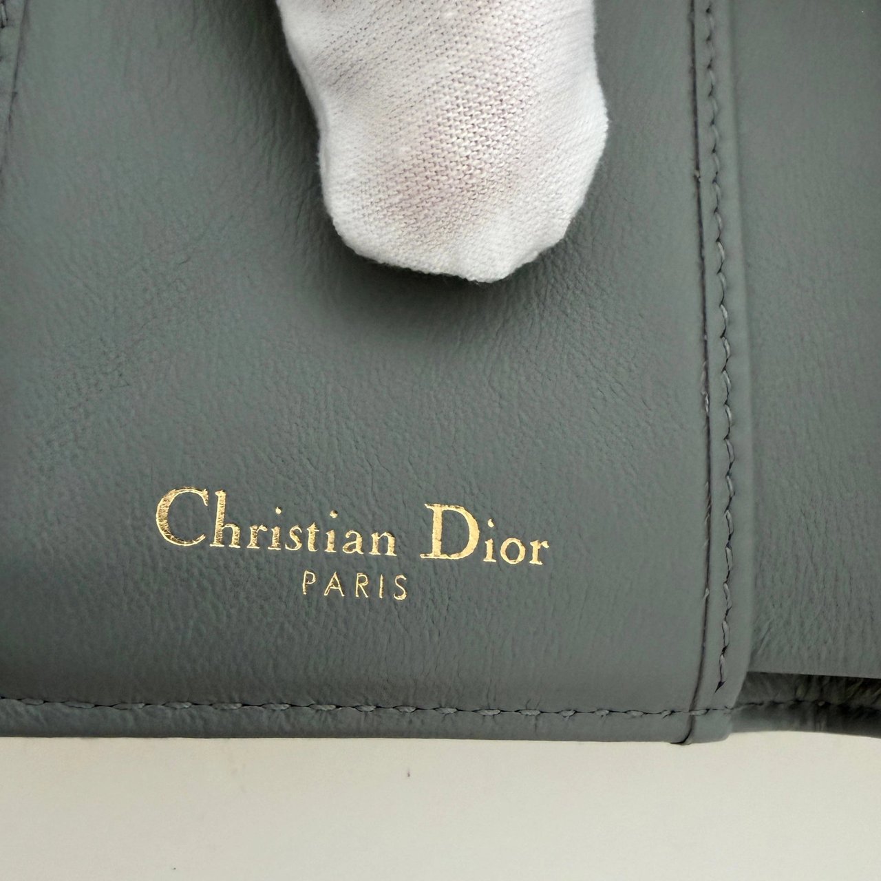 Dior Saddle Lotus Wallet Oblique Jacquard gray / very good Grijs