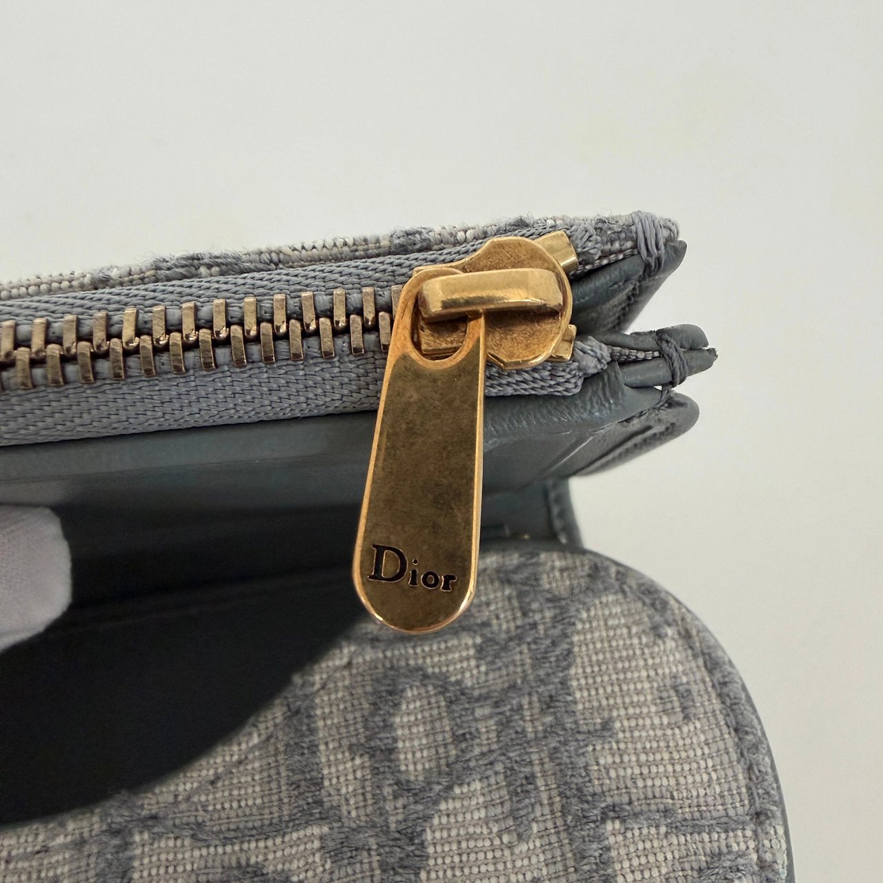 Dior Saddle Lotus Wallet Oblique Jacquard gray / very good Grijs