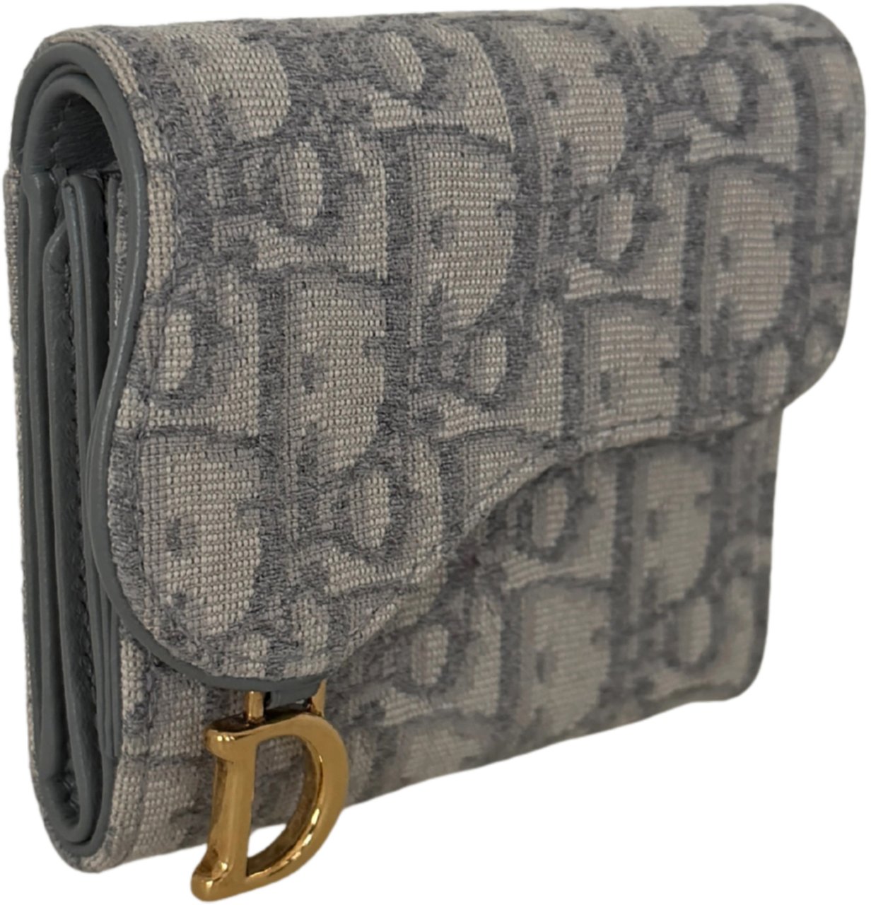 Dior Saddle Lotus Wallet Oblique Jacquard gray / very good Grijs