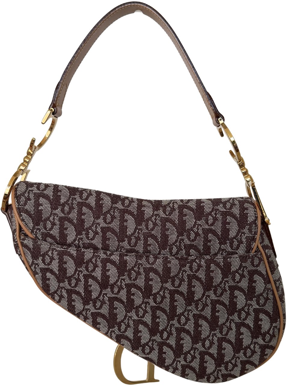 Dior Saddle Medium Bag Fabric Light Brown John Galliano Vintage / Near mint Bruin