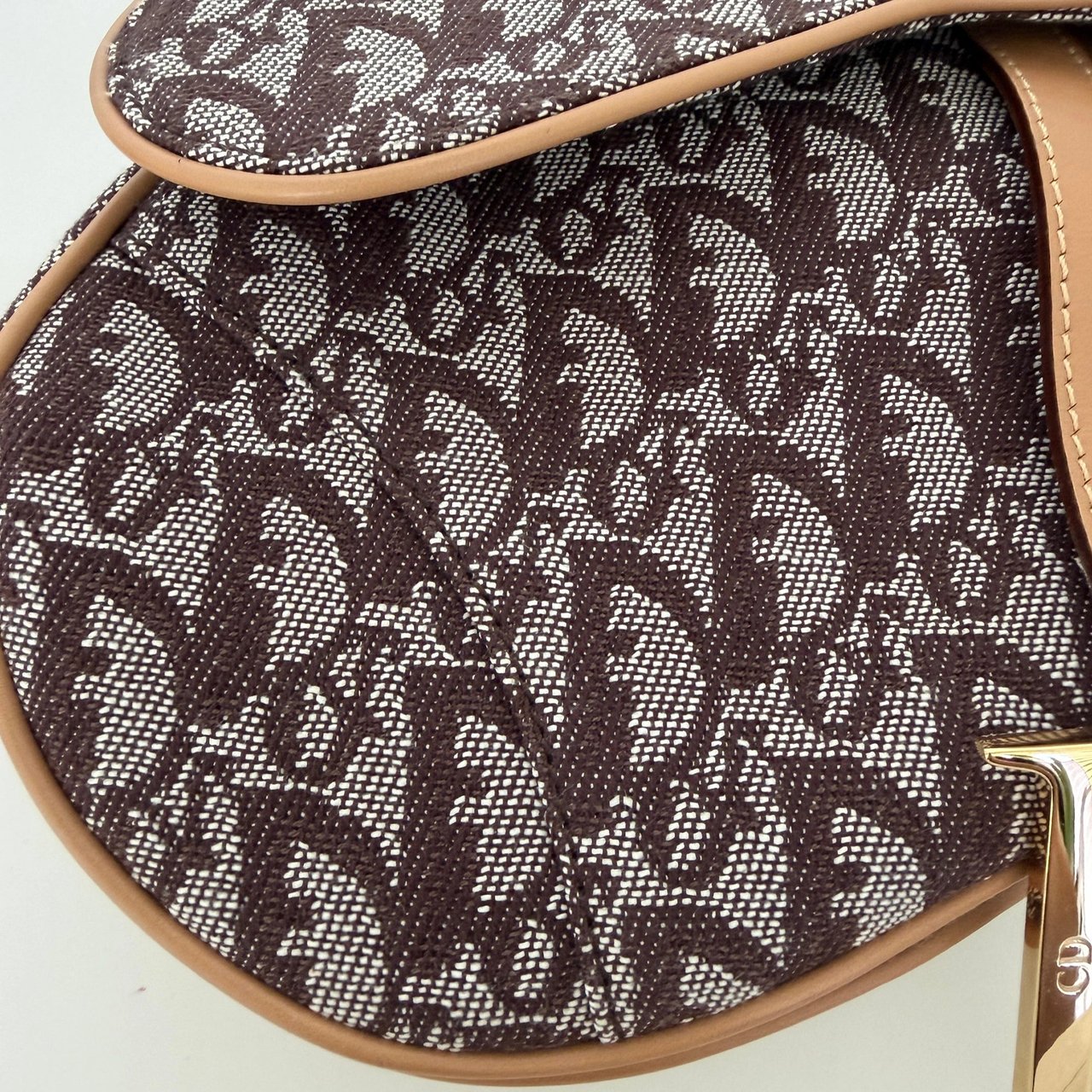 Dior Saddle Medium Bag Fabric Light Brown John Galliano Vintage / Near mint Bruin