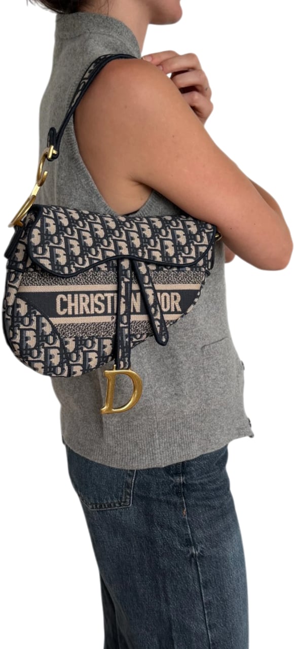 Dior Saddle Bag Dior Oblique mittelgroß Beige