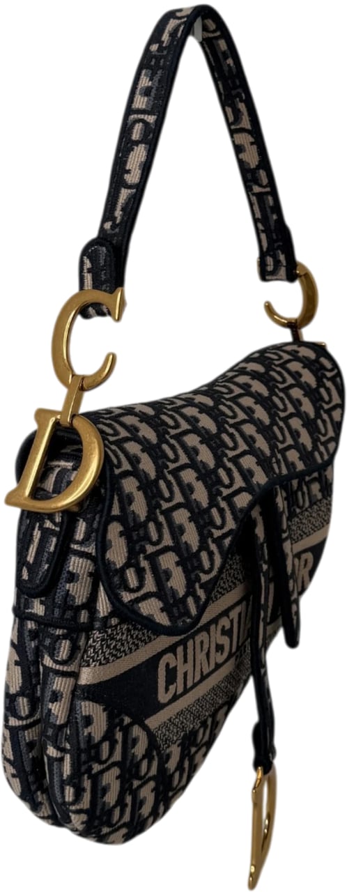 Dior Saddle Bag Dior Oblique mittelgroß Beige