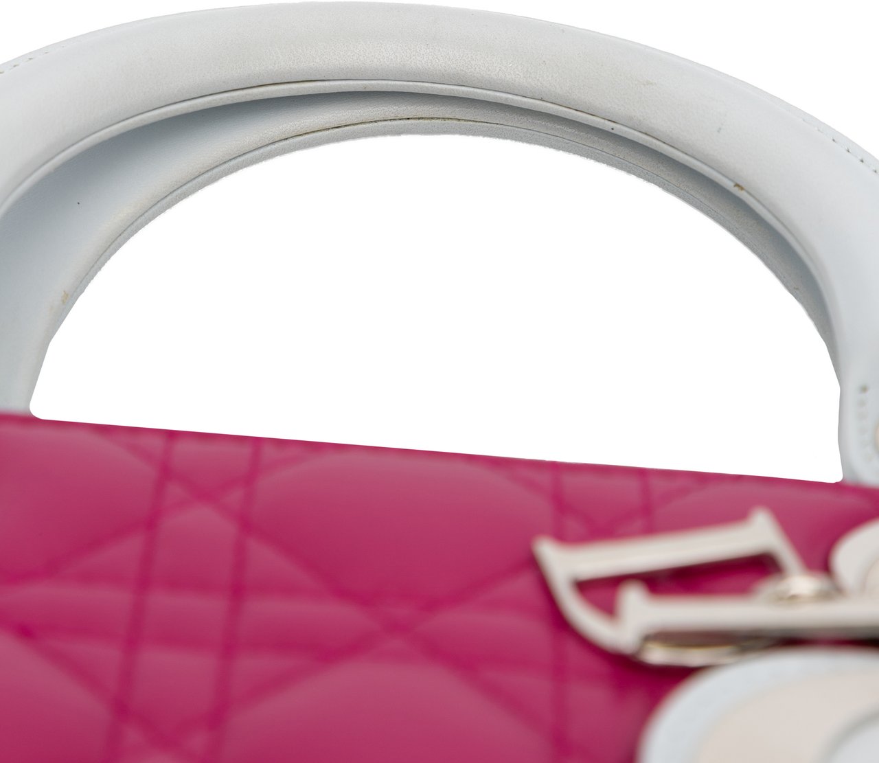 Dior Large Bicolor Lambskin Cannage Lady Dior Roze