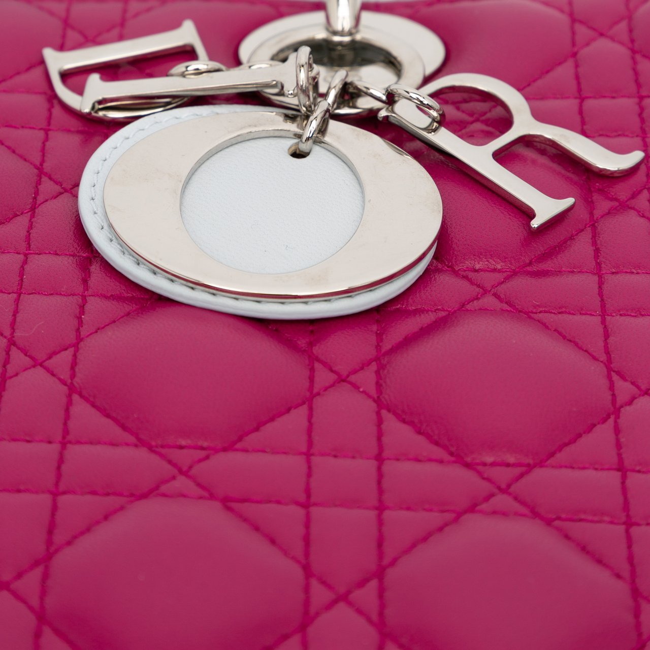 Dior Large Bicolor Lambskin Cannage Lady Dior Roze