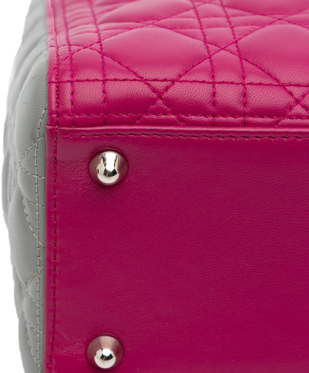 Dior Large Bicolor Lambskin Cannage Lady Dior Roze