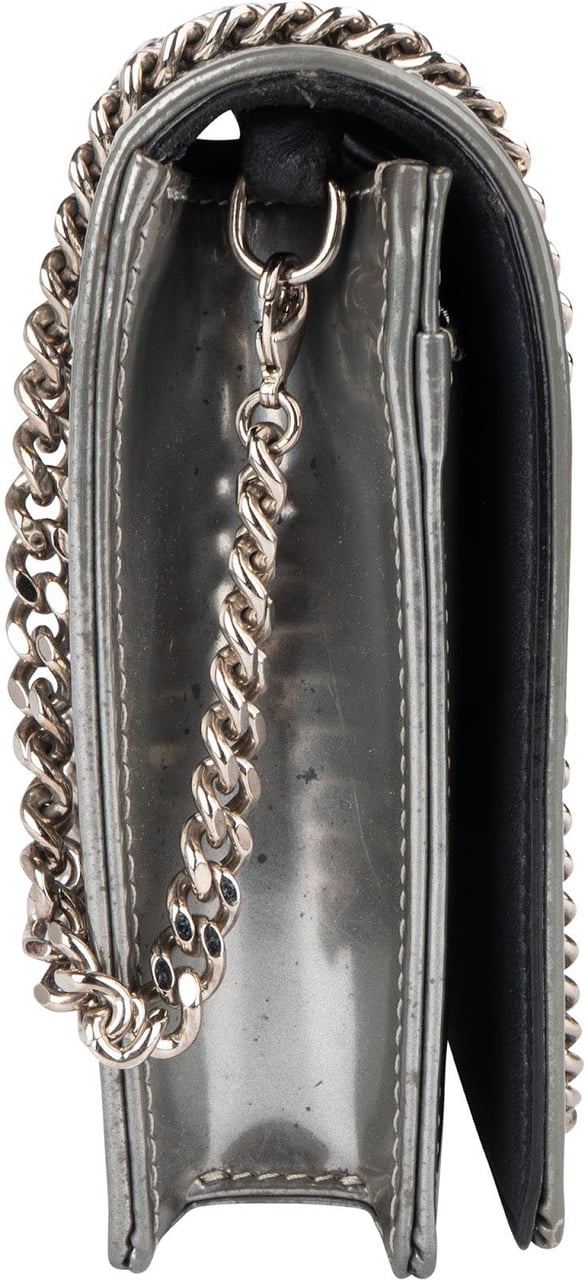 Dior Metallic Perforated Cannage Diorama Crossbody Bag Zilver