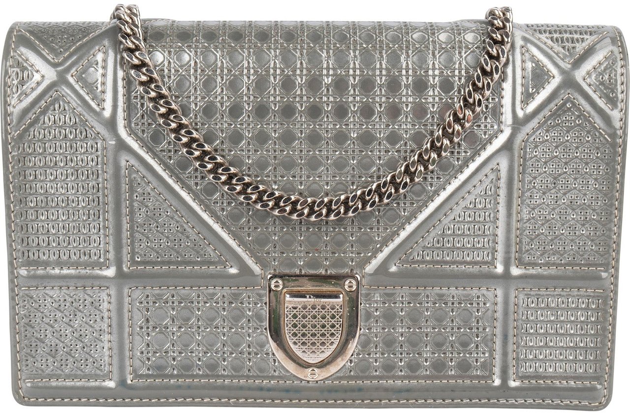 Dior Metallic Perforated Cannage Diorama Crossbody Bag Divers