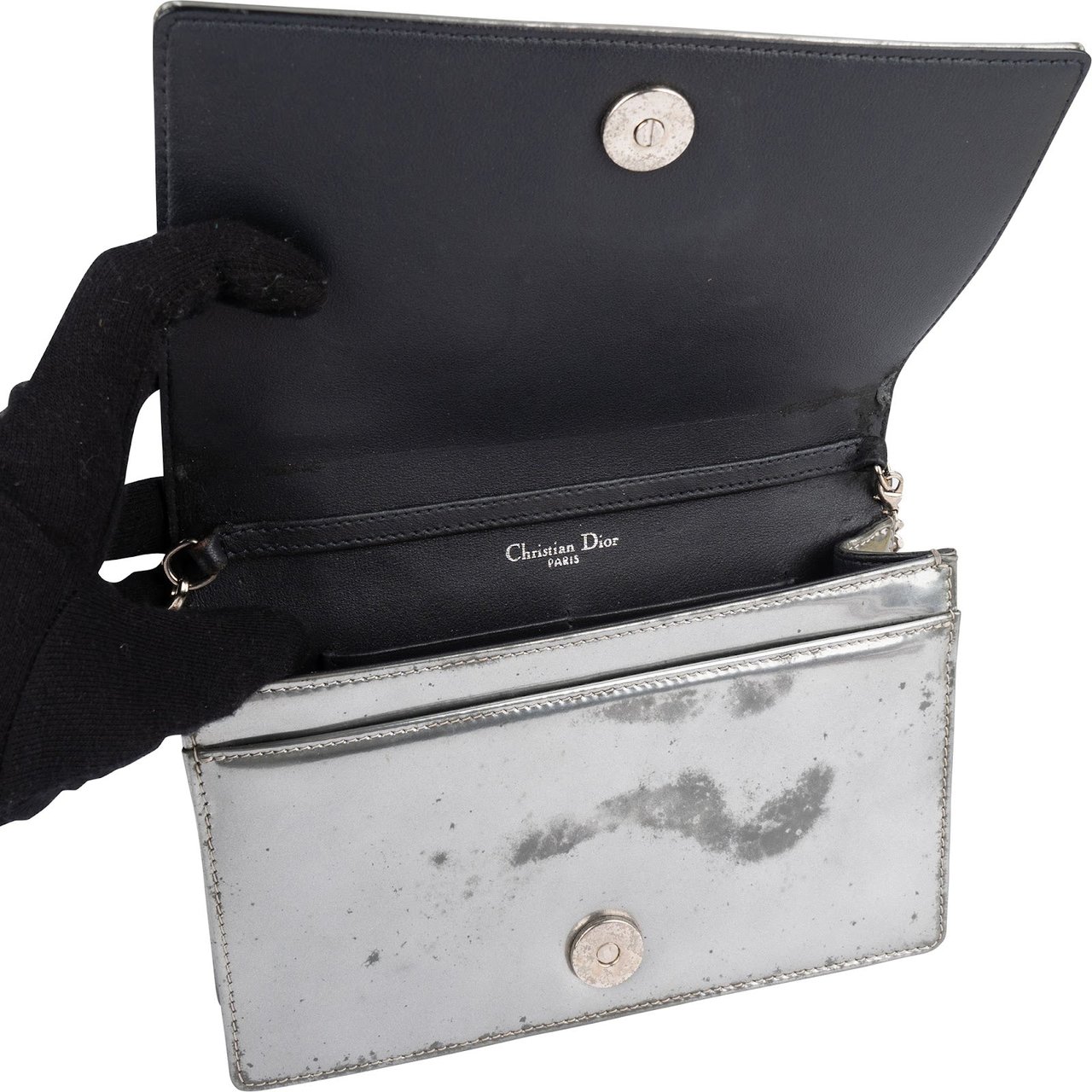 Dior Metallic Perforated Cannage Diorama Crossbody Bag Divers