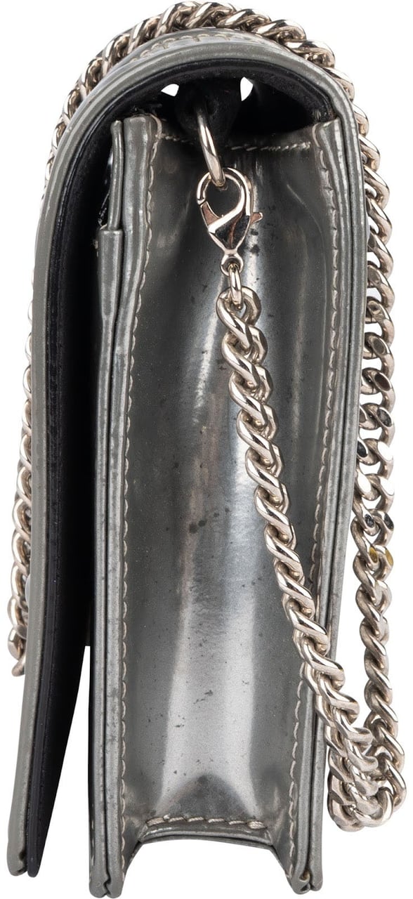 Dior Metallic Perforated Cannage Diorama Crossbody Bag Zilver