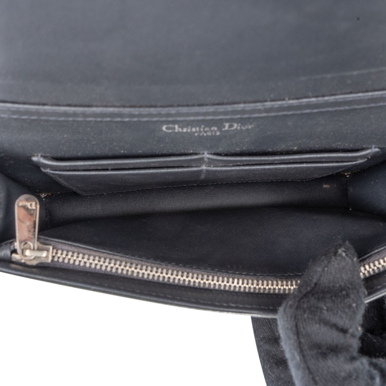 Dior Metallic Perforated Cannage Diorama Crossbody Bag Zilver