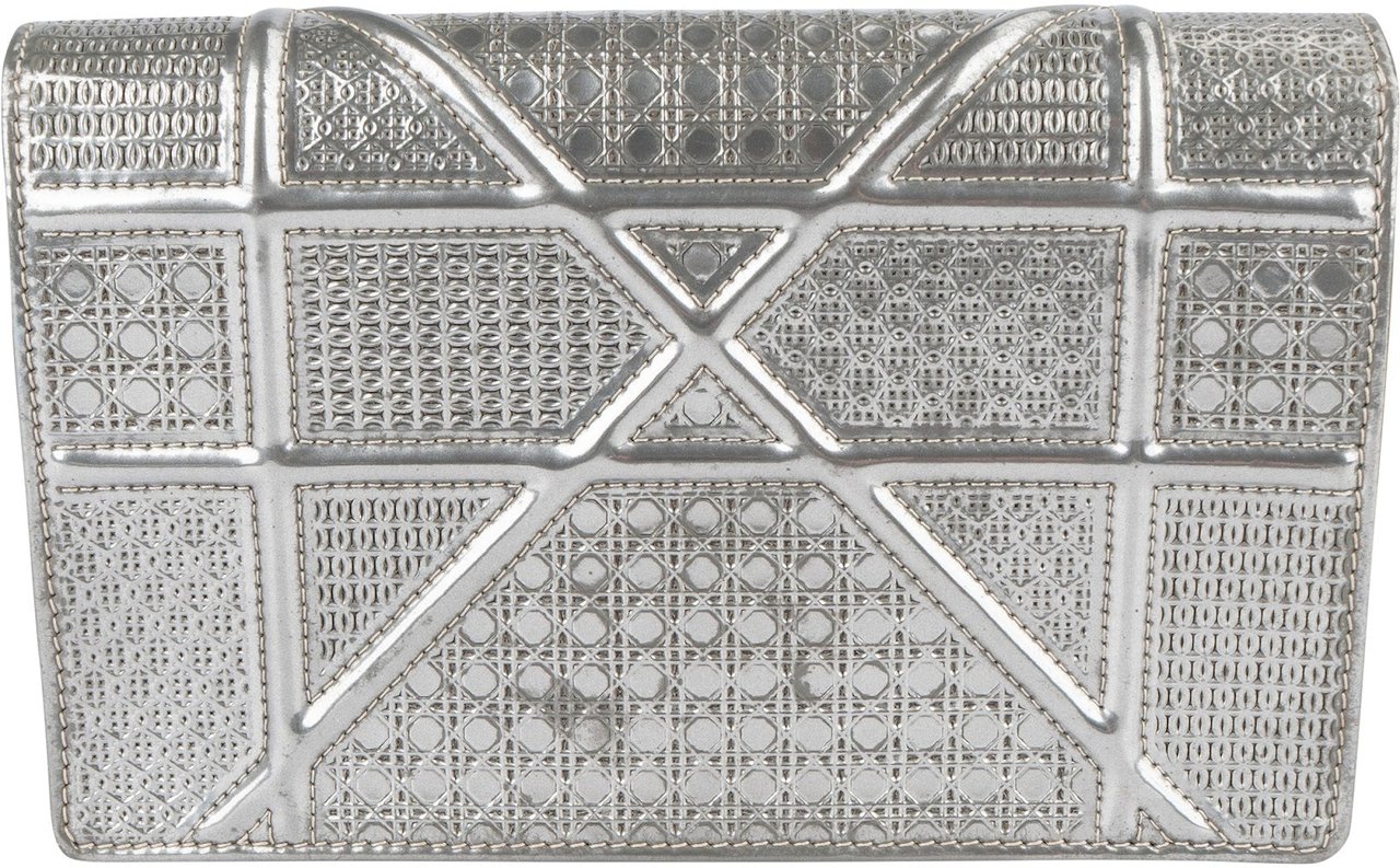 Dior Metallic Perforated Cannage Diorama Crossbody Bag Divers