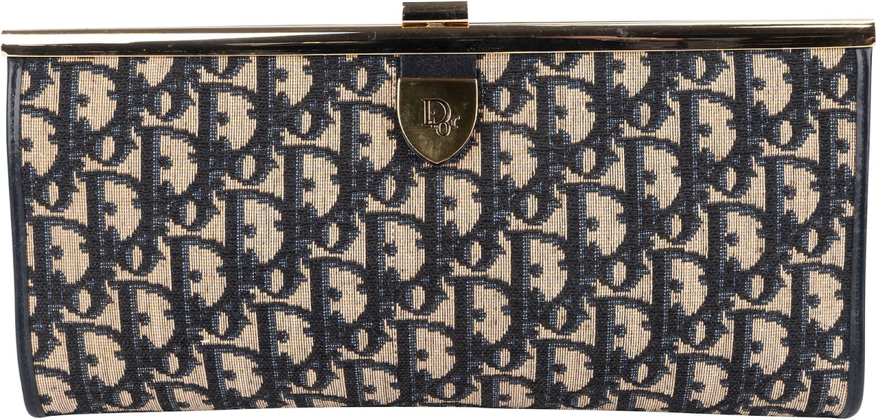 Dior Christian Dior Trotter Monogram Clutch Bag Blauw
