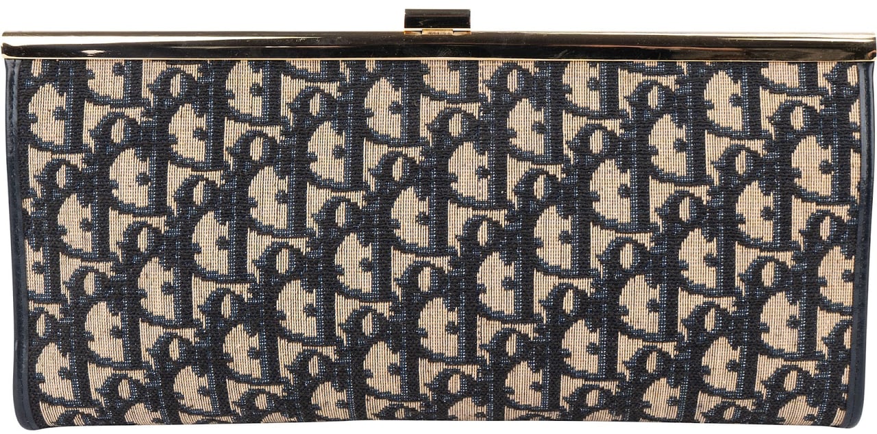 Dior Christian Dior Trotter Monogram Clutch Bag Blauw