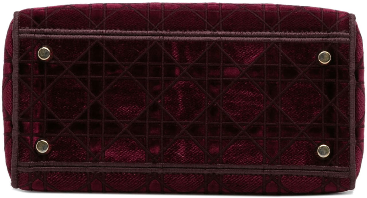 Dior Medium Velvet Cannage Lady D Lite Rood
