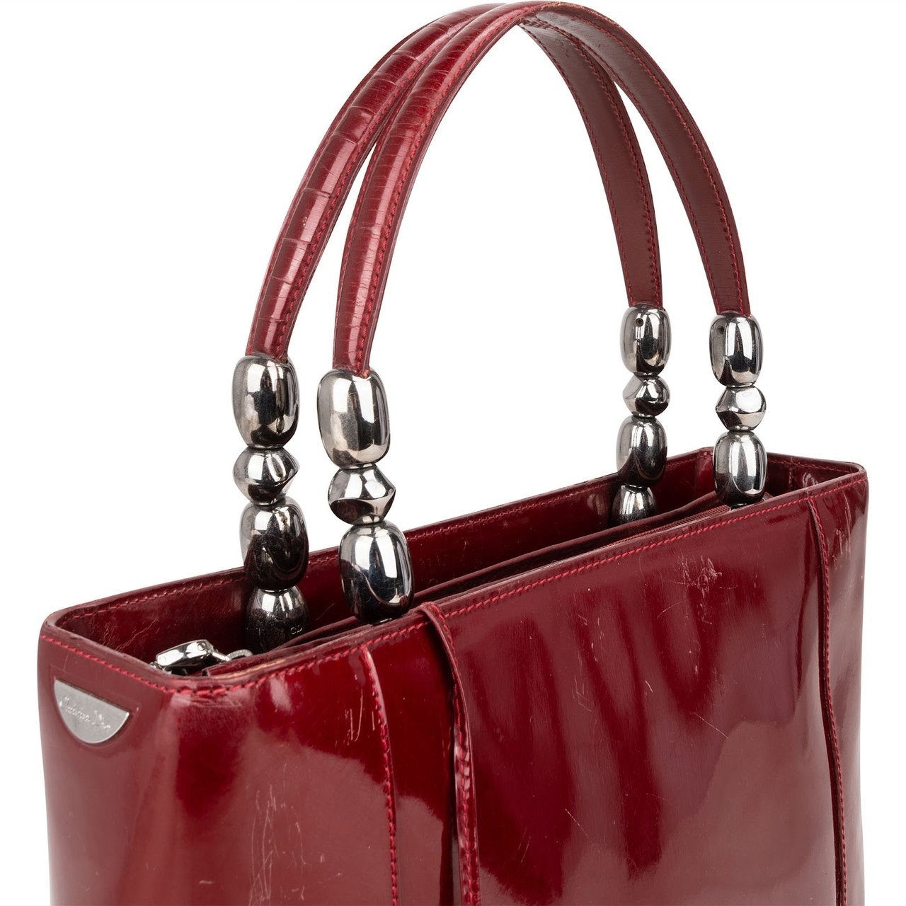 Dior Christian Dior Red Patent Leather Malice Handbag Rood