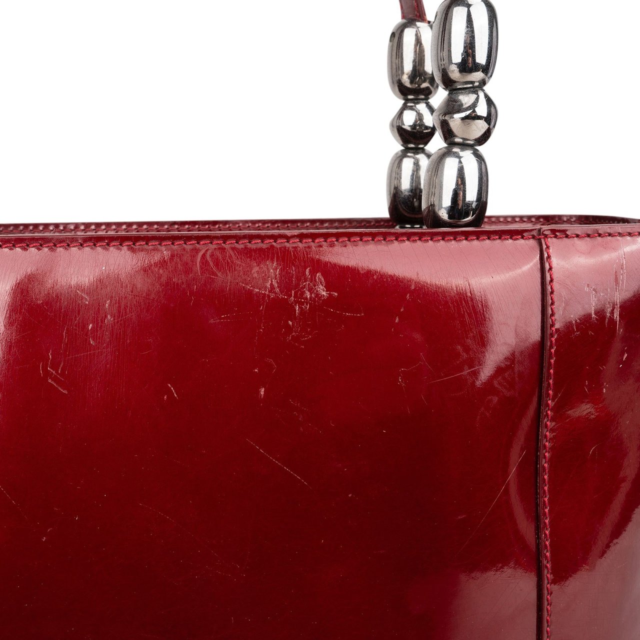 Dior Christian Dior Red Patent Leather Malice Handbag Rood