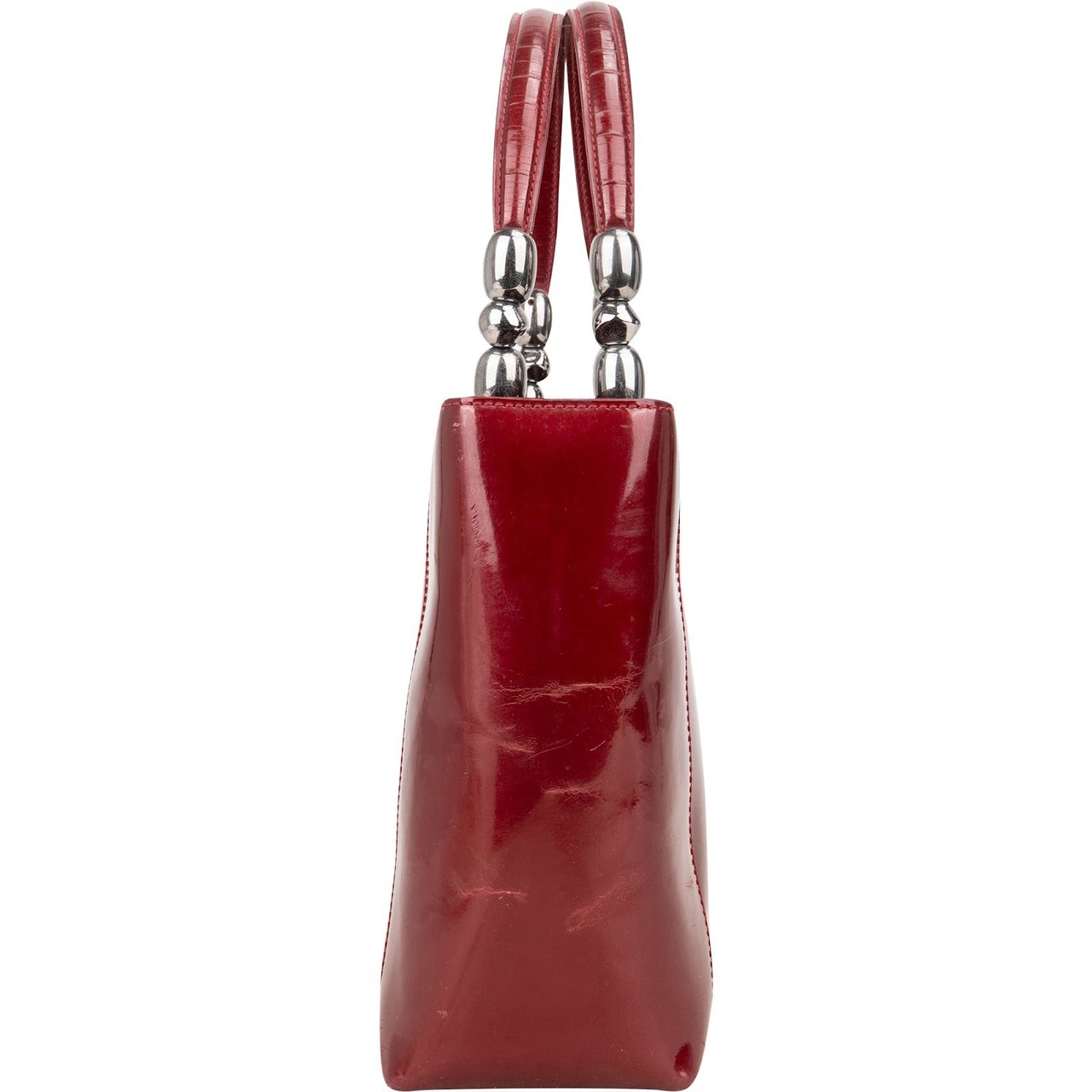 Dior Christian Dior Red Patent Leather Malice Handbag Rood