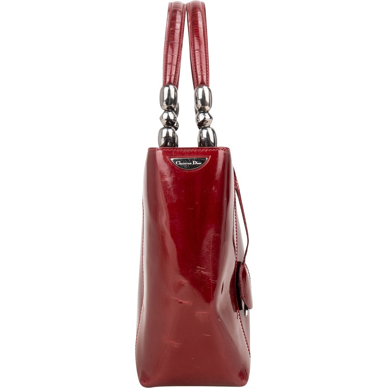 Dior Christian Dior Red Patent Leather Malice Handbag Rood