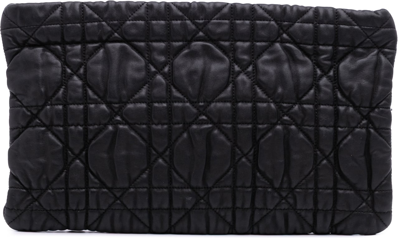 Dior Lambskin Cannage Lady Dior Clutch Zwart
