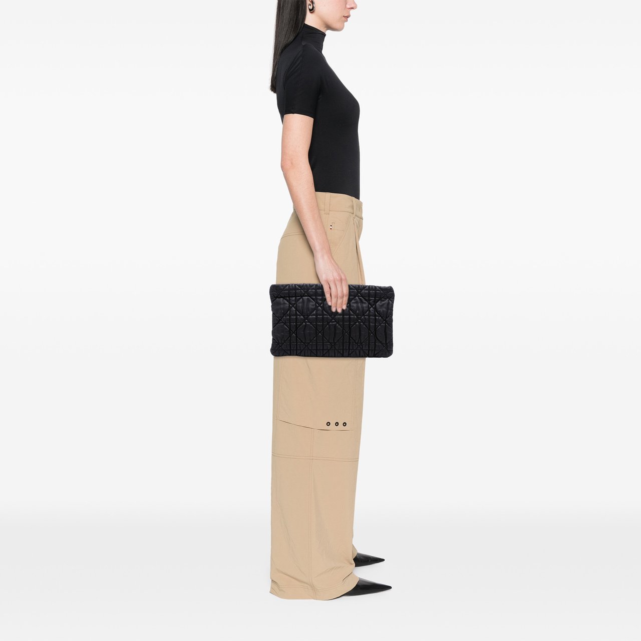 Dior Lambskin Cannage Lady Dior Clutch Zwart