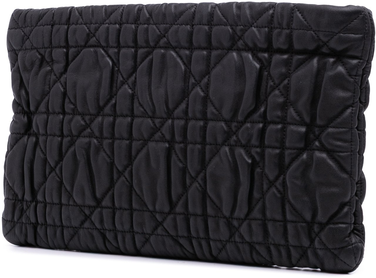 Dior Lambskin Cannage Lady Dior Clutch Zwart