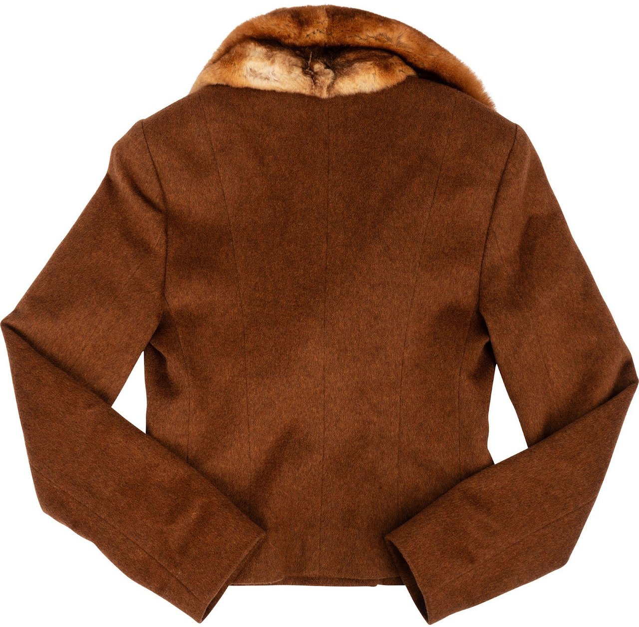 Dior Christian Dior Brown Double Breasted Wool Fur Collar Trench Jacket (D38 / FR40) Bruin