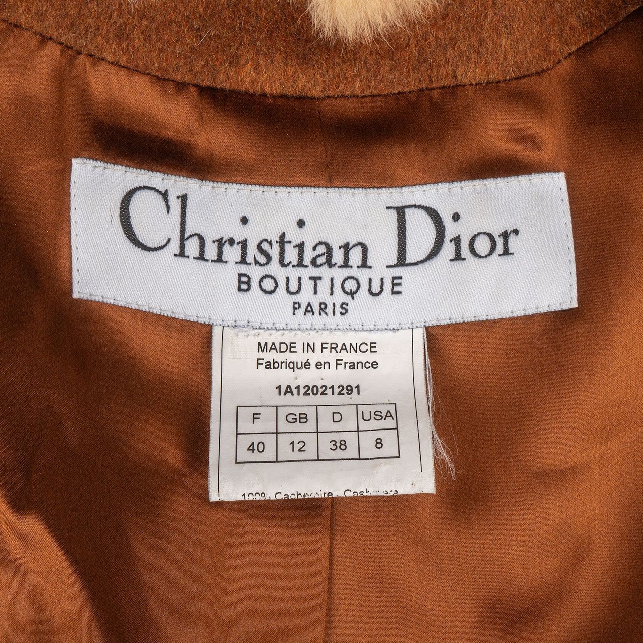 Dior Christian Dior Brown Double Breasted Wool Fur Collar Trench Jacket (D38 / FR40) Bruin