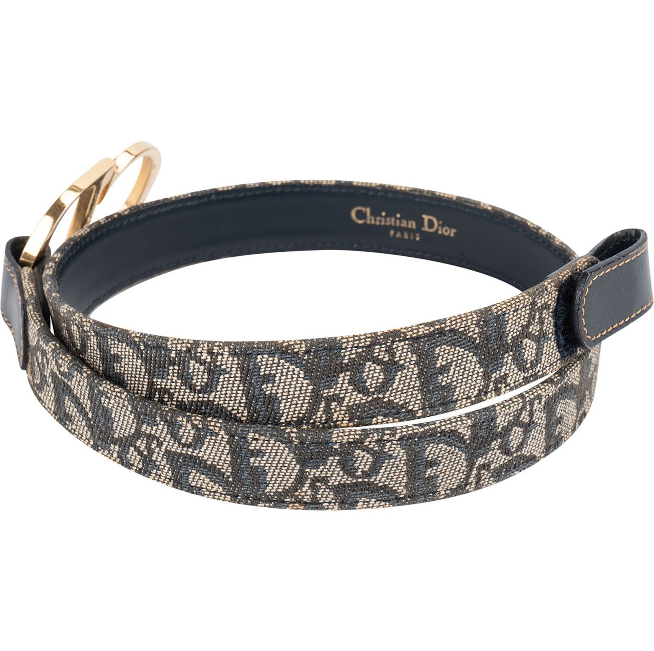 Dior Christian Dior Trotter Monogram CD Buckle Belt (75) Blauw