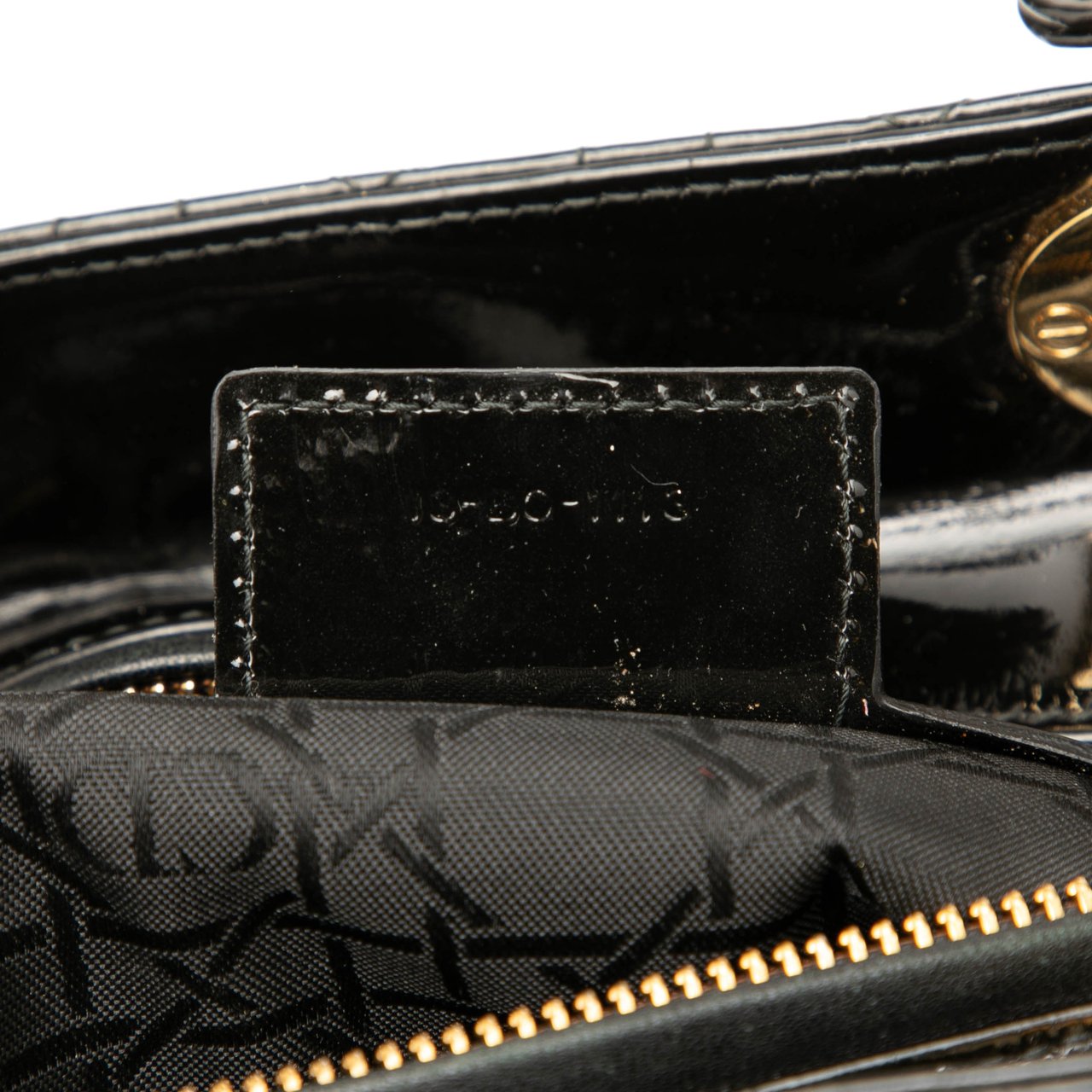 Dior Large Patent Cannage Lady Dior Zwart