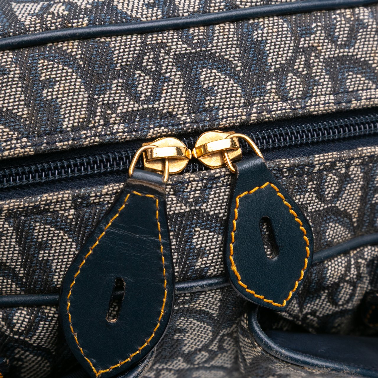 Dior Diorissimo Trotter Canvas Double Saddle Bowler Bag Blauw