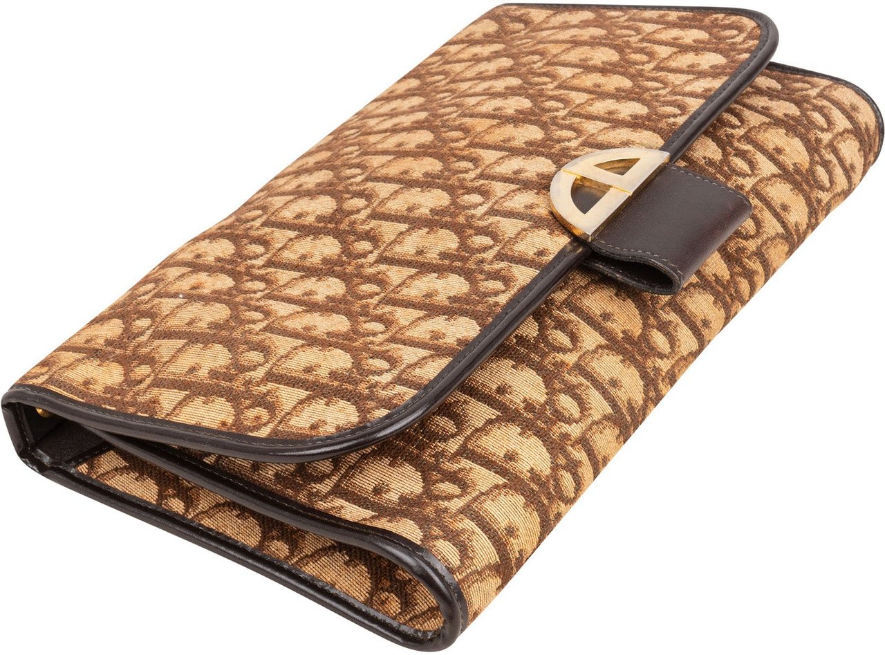 Dior Christian Dior Oblique Monogram Clutch Bag Bruin