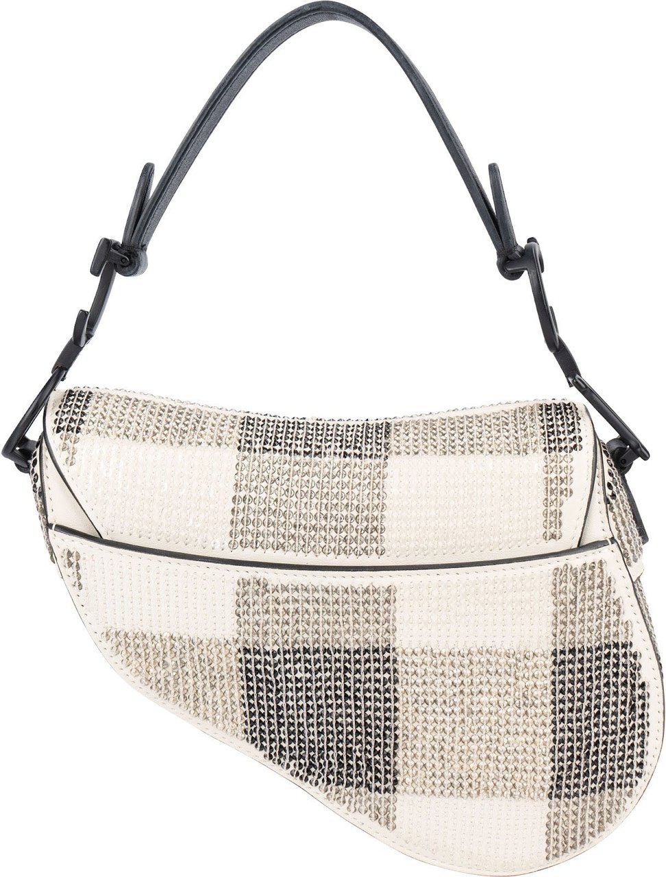 Dior Christian Dior Studded Sequins & Rhinstones Mini Saddle Bag Handbag Wit