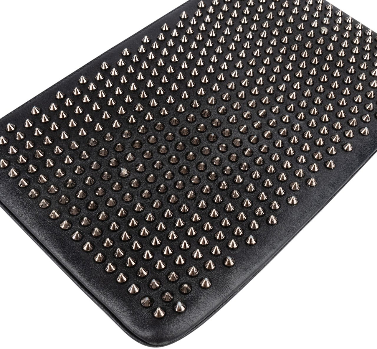 Dior Christian Louboutin Leather Spiked Loubiposh Crossbody Bag Zwart