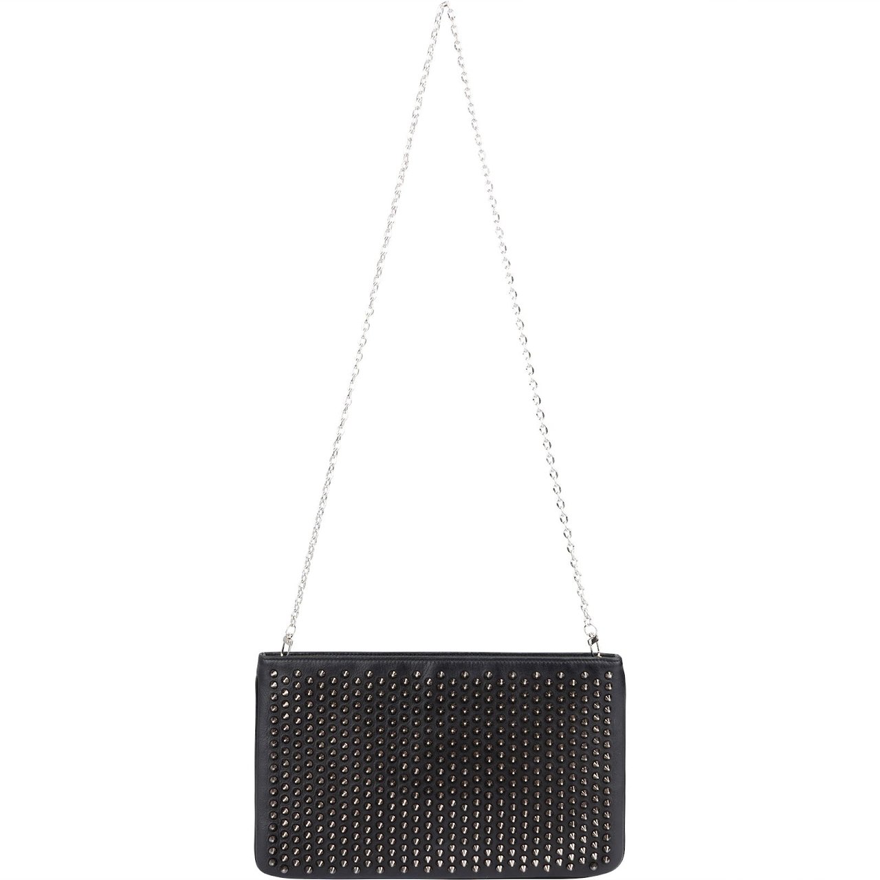 Dior Christian Louboutin Leather Spiked Loubiposh Crossbody Bag Zwart