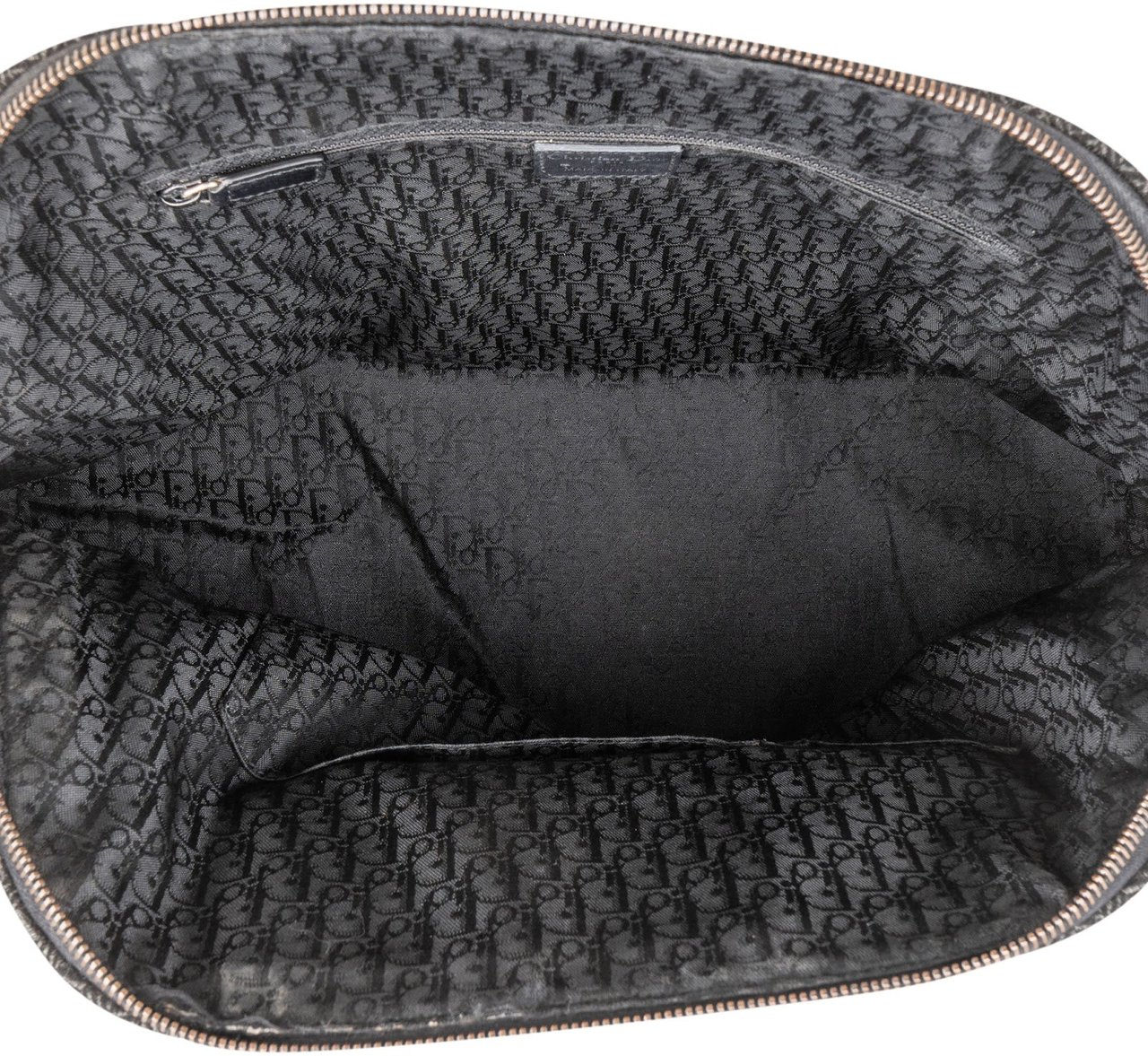 Dior Christian Dior Tweed Leather Detective Bag Handbag Zwart