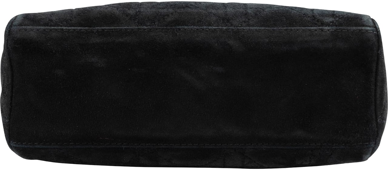 Dior Christian Dior Suede Mini Lady Dior Handbag Zwart